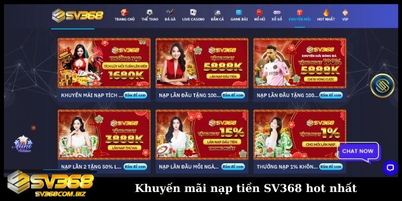 Nạp tiền SV368 với 3 cách cực nhanh gọn và dễ dàng 6 Khuyến mãi nạp tiền SV368 hot nhất